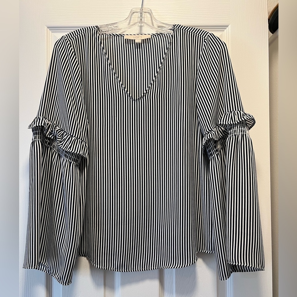 Loft stripped chiffon blouse